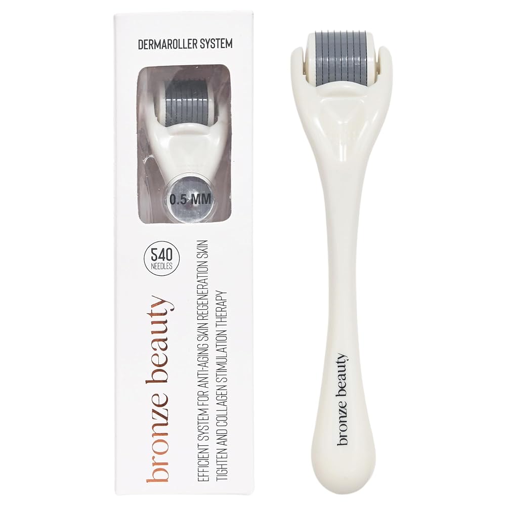 bronze beauty 0.5MM Dermaroller,Titanium Needles, Unisex, for Face and Scalp (Pack of 1)