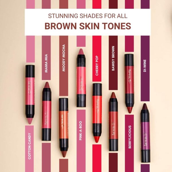 brwn. pro-melanin care Creme Matte Lip Crayon - Di-Wine (3g) - brwn. pro-melanin care