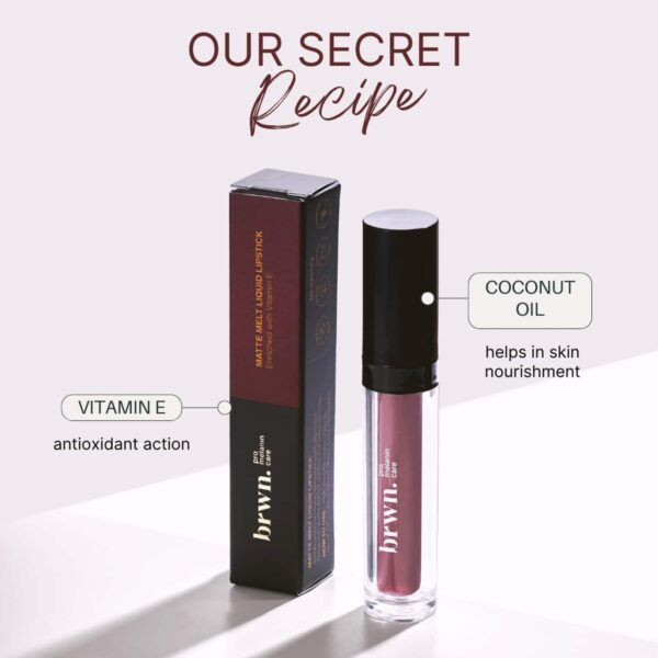 brwn. pro-melanin care Matte Melt Liquid Lipstick - Brown Berry (4.5ml) - brwn. pro-melanin care