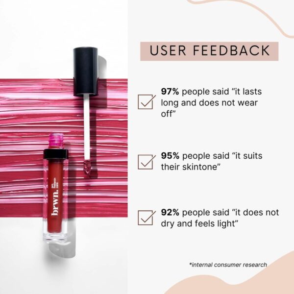 brwn. pro-melanin care Matte Melt Liquid Lipstick - Rosy Mocha (4.5ml) - brwn. pro-melanin care