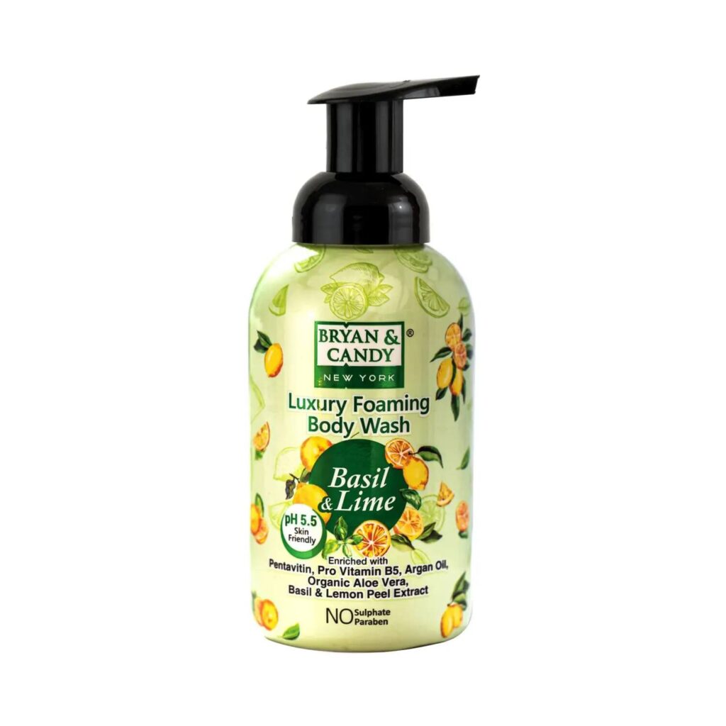 BRYAN & CANDY Basil & Lime Foaming Body Wash (400ml) - BRYAN & CANDY