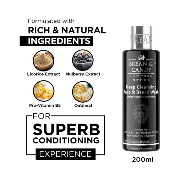BRYAN & CANDY Lion Series Face & Beard Wash (200ml) - BRYAN & CANDY