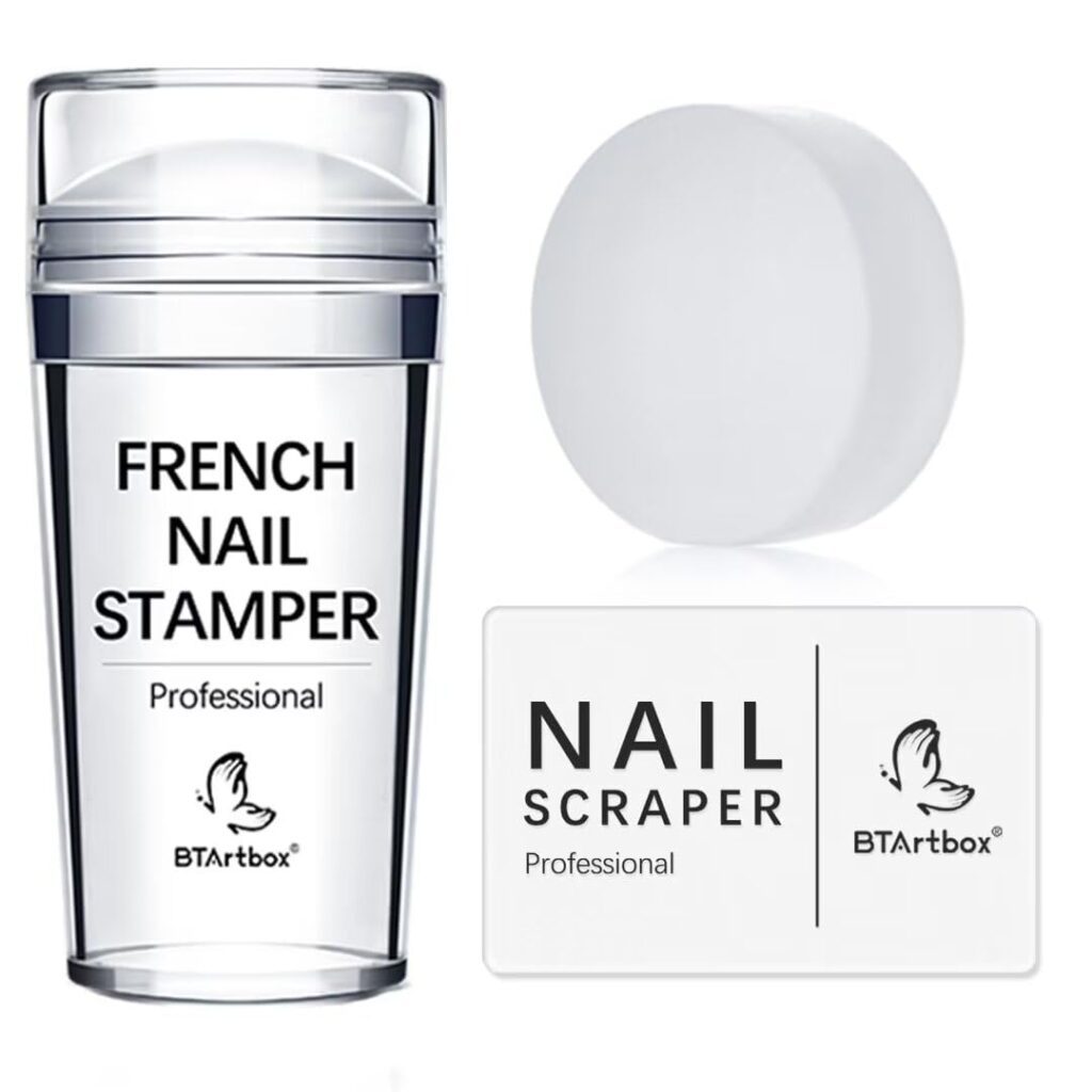 BTArtbox French Tip Nail Stamp Kit With Stampers, Scrapers and Replacement Heads