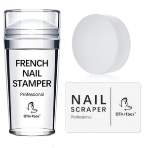 BTArtbox French Tip Nail Stamp Kit With Stampers, Scrapers and Replacement Heads