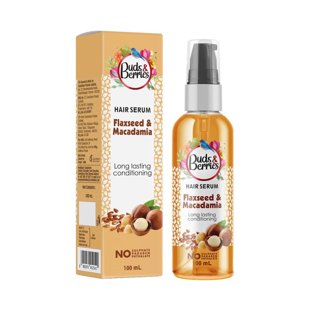 Buds & Berries Flaxseed And Macadamia Hair Serum (100ml) - Buds & Berries