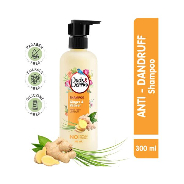 Buds & Berries Ginger And Vetiver Shampoo (300ml) - Buds & Berries