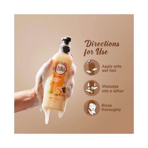 Buds & Berries Ginger And Vetiver Shampoo (300ml) - Buds & Berries