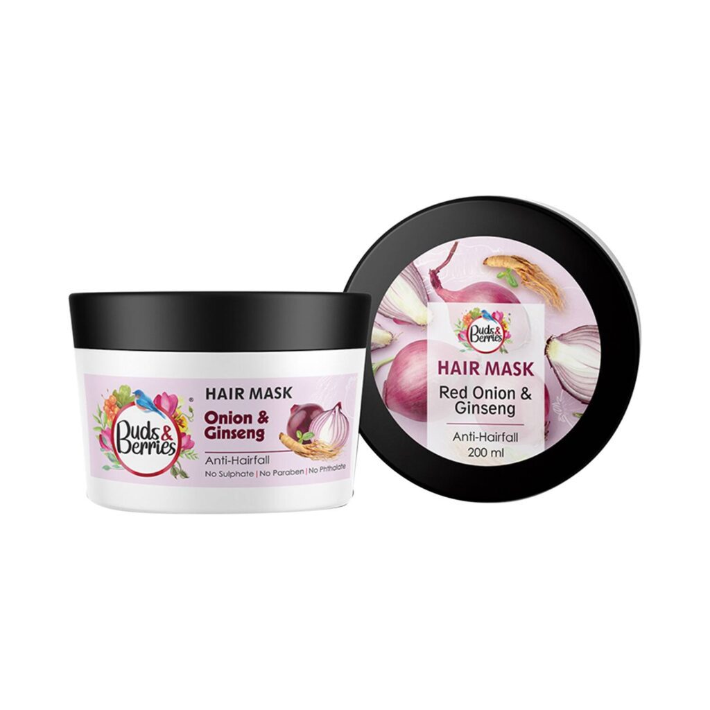 Buds & Berries Red Onion And Ginseng Hair Mask (200ml) - Buds & Berries