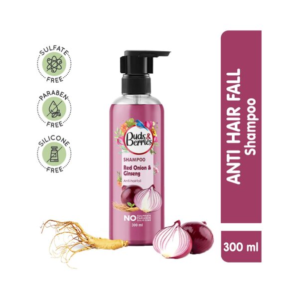 Buds & Berries Red Onion And Ginseng Shampoo (300ml) - Buds & Berries