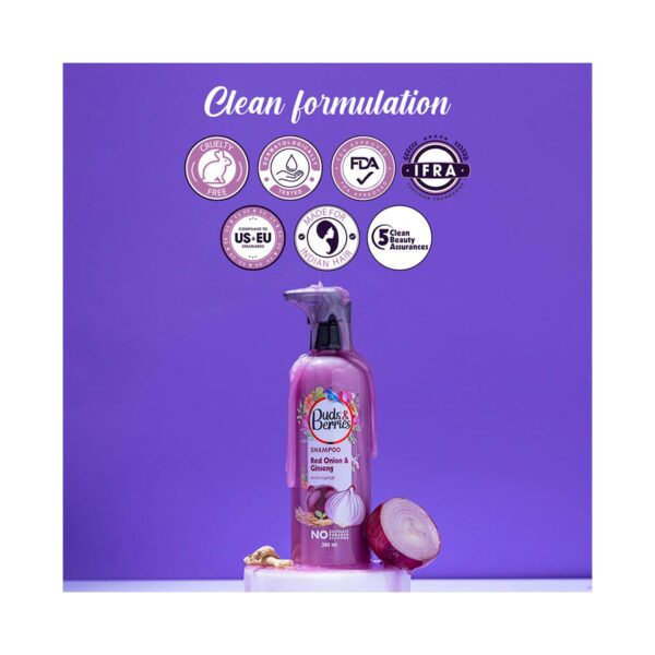 Buds & Berries Red Onion And Ginseng Shampoo (300ml) - Buds & Berries