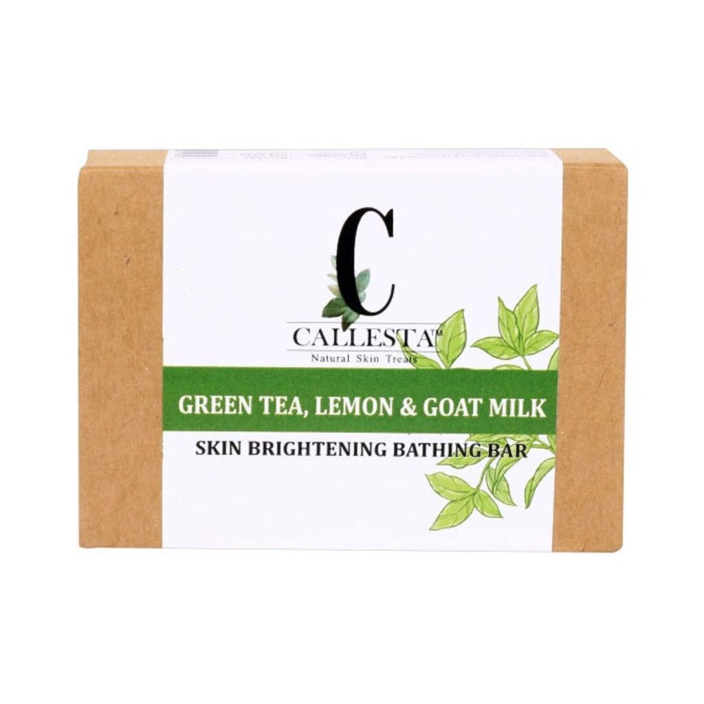 Callesta Green Tea Lemon & Goat Milk Skin Brightening Bathing Soap (100g) - Callesta