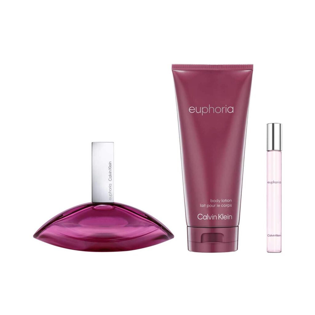 Calvin Klein Euphoria Women Giftset - Eau De Parfum 100 ml + Body Lotion 200 ml + Travel Spray 10 ml - Calvin Klein