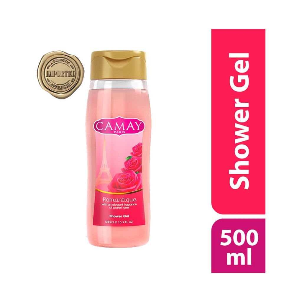 Camay Paris Romantique Rose Shower Gel with Natural Oils (500ml) - Camay
