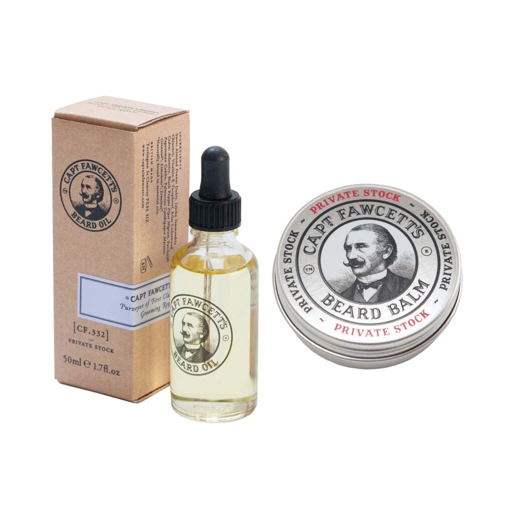 Captain Fawcett Private Stock Beard Oil (50 ml) & Private Stock Beard Balm (60 ml) Combo - Captain Fawcett