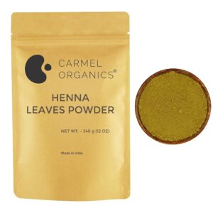 CARMEL ORGANICS Herbal Henna Powder 340 Gram (Blend of Henna, Amla, Bhringraj, Bacopa, Fenugreek,Neem) for Hair Color | No Added Color & Preservatives | Marudhani Podi/Mardhani...