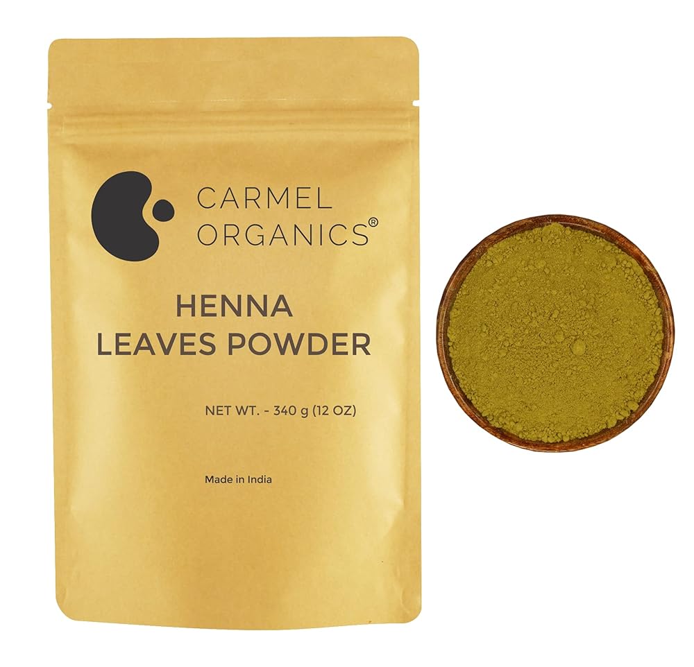 CARMEL ORGANICS Herbal Henna Powder 340 Gram (Blend of Henna, Amla, Bhringraj, Bacopa, Fenugreek,Neem) for Hair Color | No Added Color & Preservatives | Marudhani Podi/Mardhani...