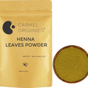 CARMEL ORGANICS Herbal Henna Powder 800 Gram (Blend of Henna, Amla, Bhringraj, Bacopa, Fenugreek,Neem) for Hair Color | No Added Color & Preservatives | Marudhani Podi/Mardhani...