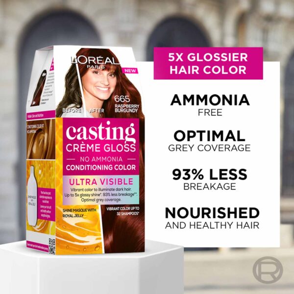 Casting Creme Gloss Hair Color 665 Raspberry (87.5 g + 72 ml) - L'Oreal Paris
