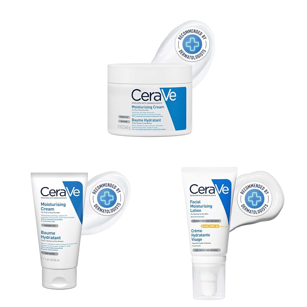 CeraVe Moisturizing Cream 340gm, 50ml, AM Facial Lotion SPF30