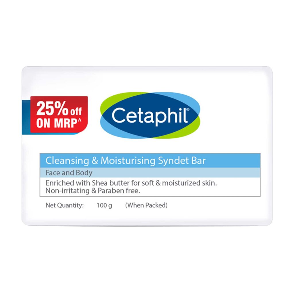Cetaphil Cleansing Moisturizing Syndet Bar (100 g) - Cetaphil