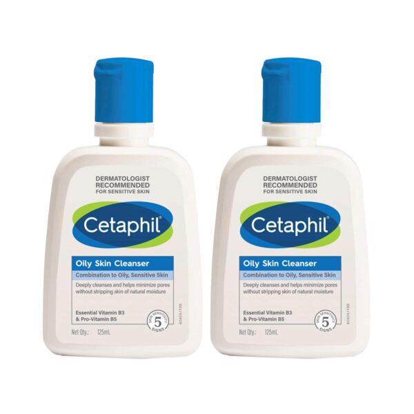 Cetaphil Oily Skin Cleanser (125 ml) (Pack of 2) Combo - Cetaphil
