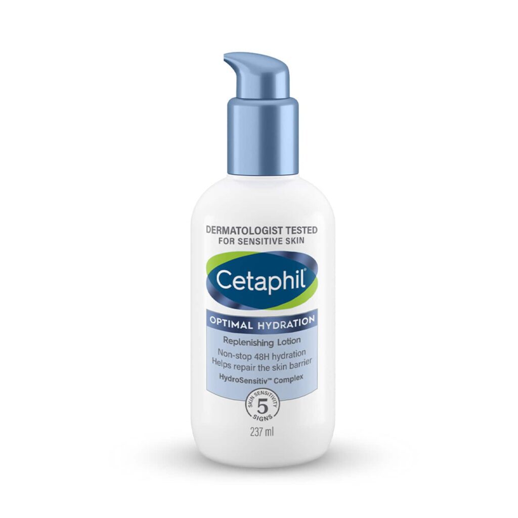 Cetaphil Optimal Hydration Body Lotion with Hyaluronic Acid+Vitamin E For Dehydrated Skin (237ml) - Cetaphil