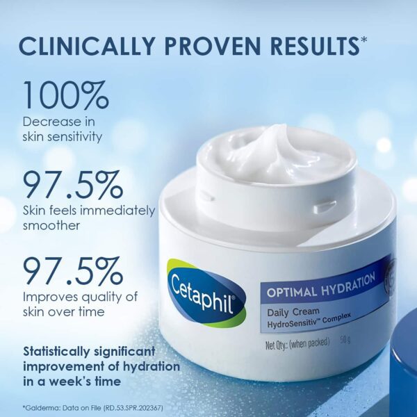 Cetaphil Optimal Hydration Daily Cream with Hyaluronic Acid For Dehydrated Skin (50g) - Cetaphil