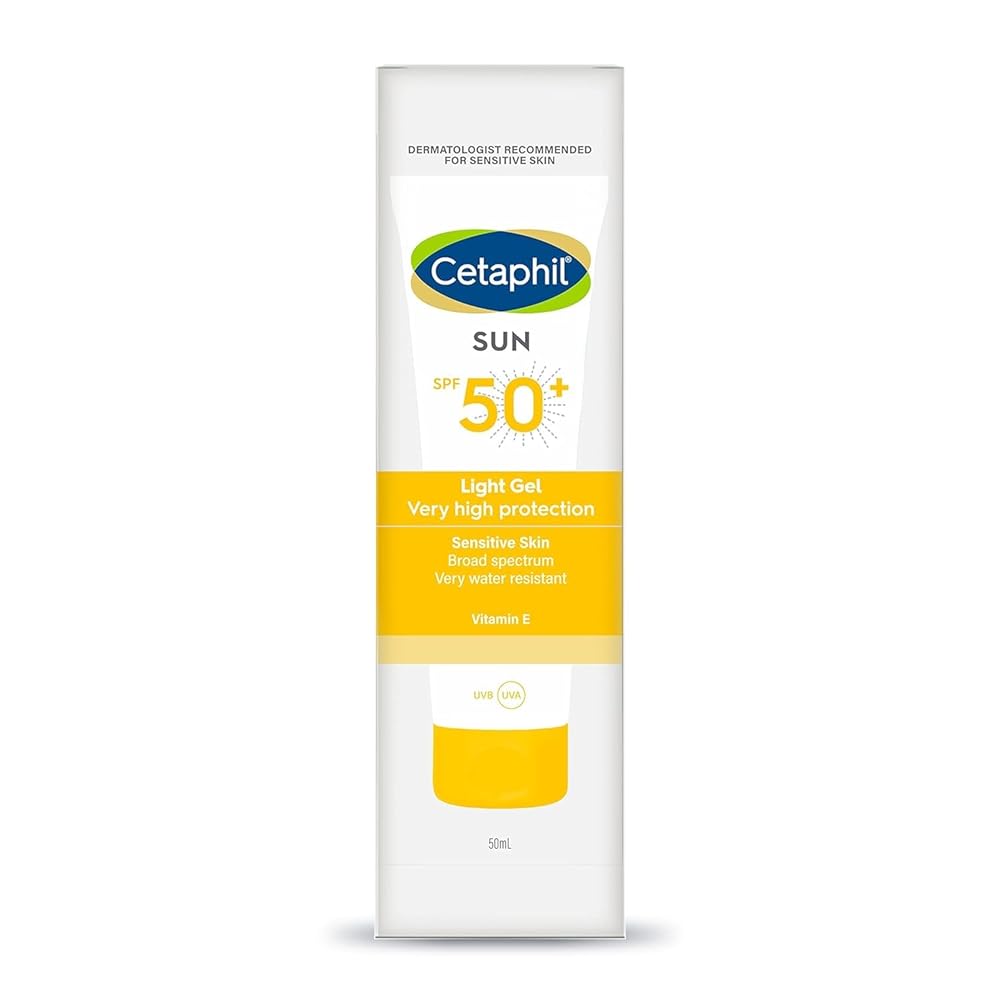 Cetaphil Sun SPF 50 Sunscreen For Combination Skin Type, Very High Protection Lightweight Gel, Water-resistant, Vitamin E, 50 ml