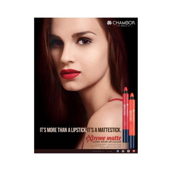 Chambor Extreme Matte Long Wear Lip Color + Hyaluronic Acid - N 10 Saddle Brown (2.8g) - Chambor