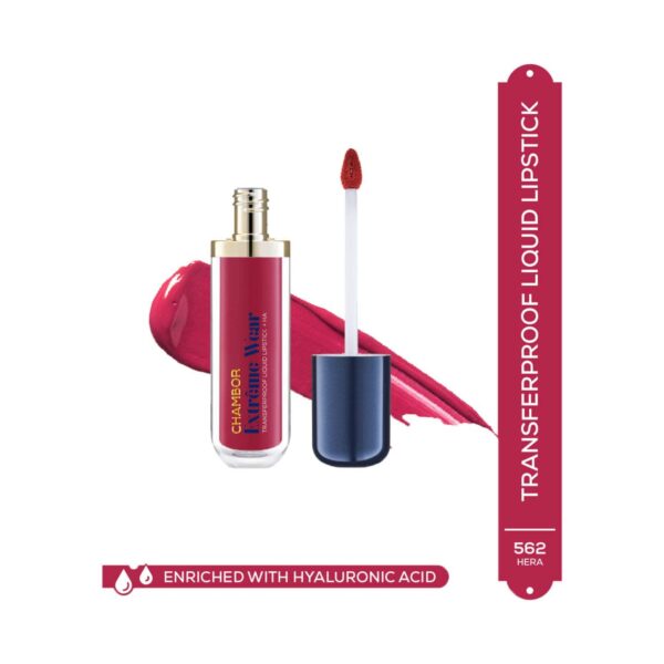 Chambor Extreme Wear Hydrating Matte, Intensely Pigmented, Lasts 12 Hours, Transferproof Liquid Lipstick + HA - Hera 562 (6 ml) - Chambor