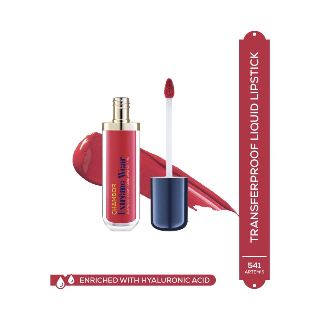 Chambor Extreme Wear Hydrating Matte, Intensely Pigmented, Lasts 12 Hours, Transferproof Liquid Lipstick + HA - Artemis 541 (6 ml) - Chambor