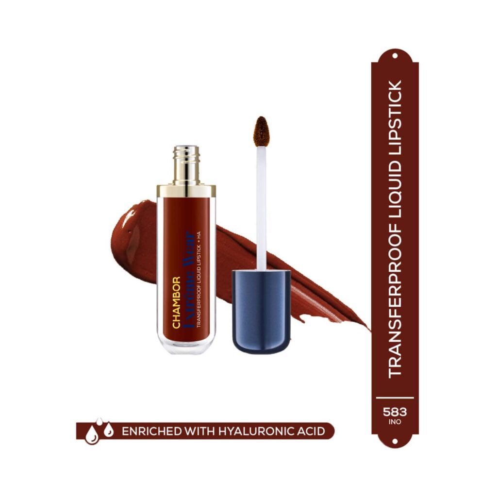 Chambor Extreme Wear Hydrating Matte, Intensely Pigmented, Lasts 12 Hours, Transferproof Liquid Lipstick + HA - Ino 583 (6 ml) - Chambor