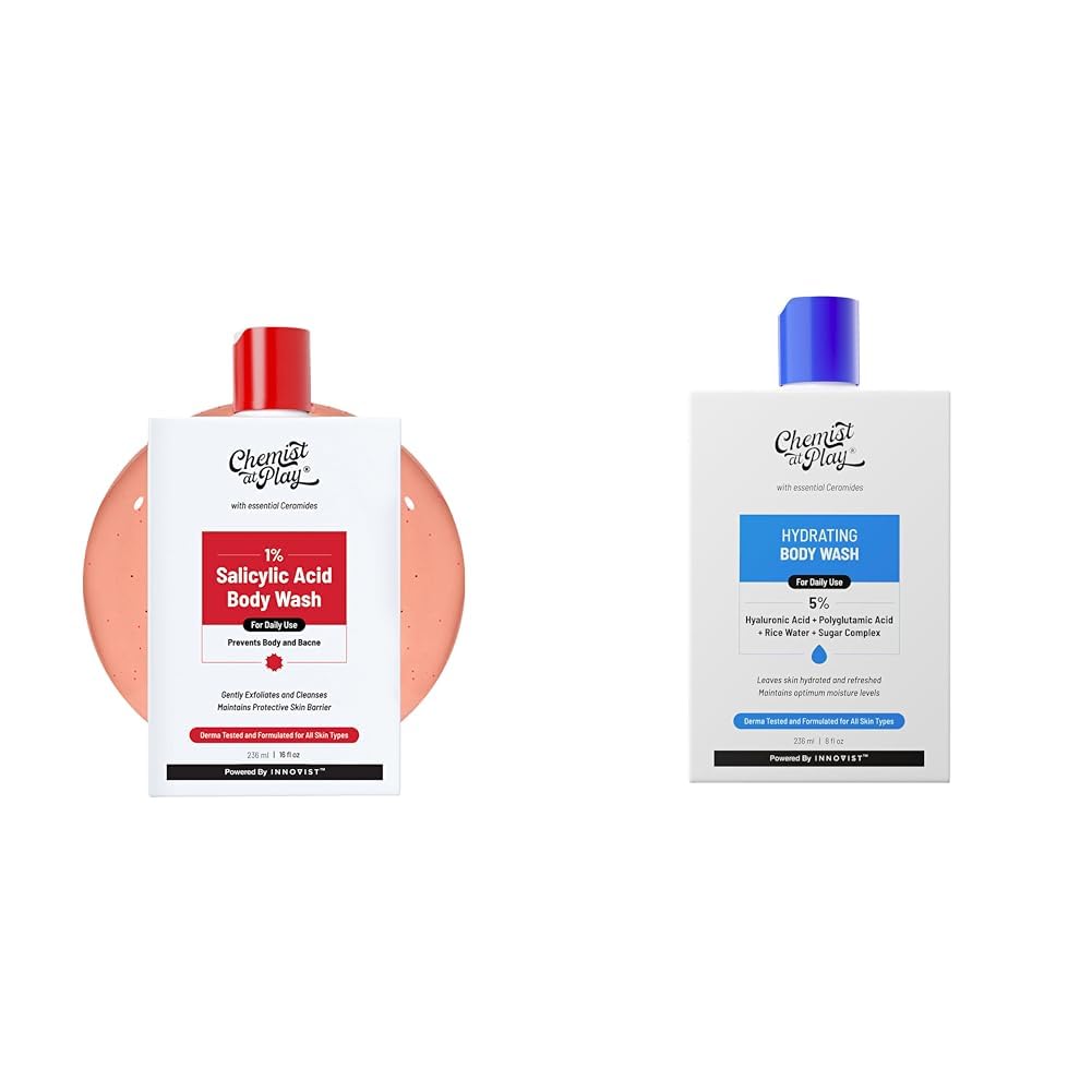 Chemist At Play 1% Salicylic Acid Body Wash 236ml Prevents Body Acne, Bumpy Skin & Deep Cleanses Skin + Hydrating Body Wash For Women & Men | 236ml