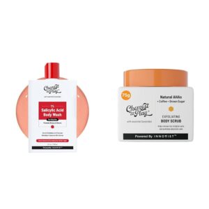 Chemist At Play 1% Salicylic Acid Body Wash 236ml Prevents Body Acne, Bumpy Skin & Deep Cleanses Skin + Exfoliating Body Scrub For Removing Tan & Dead Skin Cells For Men & Women...