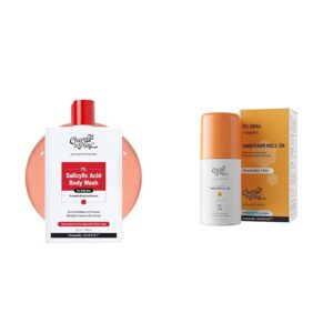 Chemist At Play 1% Salicylic Acid Body Wash 236ml Prevents Body Acne, Bumpy Skin & Deep Cleanses Skin + UnderArm Roll-On with 5% AHA, Lactic Acid & 1% Mandelic Acid Vegan | SLS...