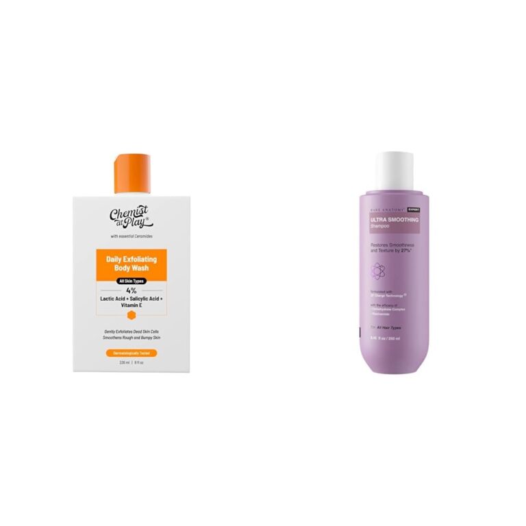 Chemist At Play 1% Salicylic Acid Exfoliating Body Wash 236ml and Bare Anatomy Ultra Smoothing Shampoo for Dry and Frizzy Hair | For Men & Women -250ml