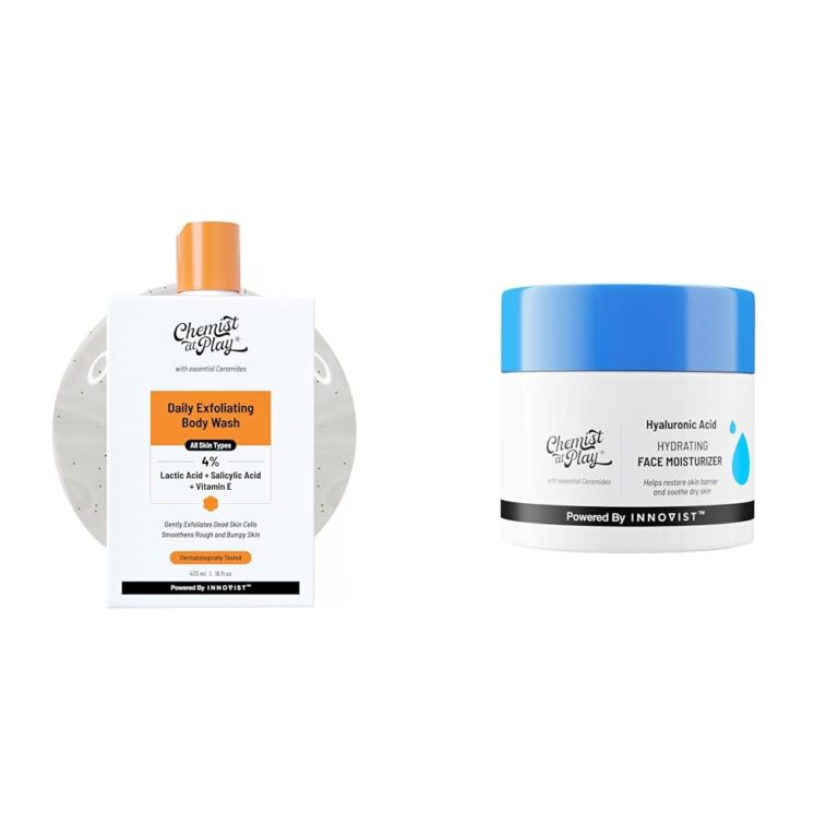 Chemist At Play 1% Salicylic Acid Exfoliating Body Wash 473ml For Men & Women + Hydrating Face Moisturiser 50 gm