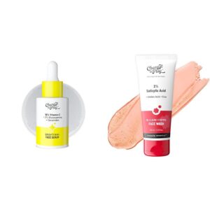 Chemist At Play 10% Vitamin C Face SerumFor All Skin Types 30ml + 2% Salicylic Acid Acne Face Wash For Oily Skin with Niacinamide For Men & Women | 100 ml
