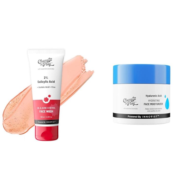 Chemist At Play + 2% Salicylic Acid Acne Face Wash For Oily Skin with Niacinamide For Men & Women | 100 ml Hydrating Face Moisturiser 50 gm