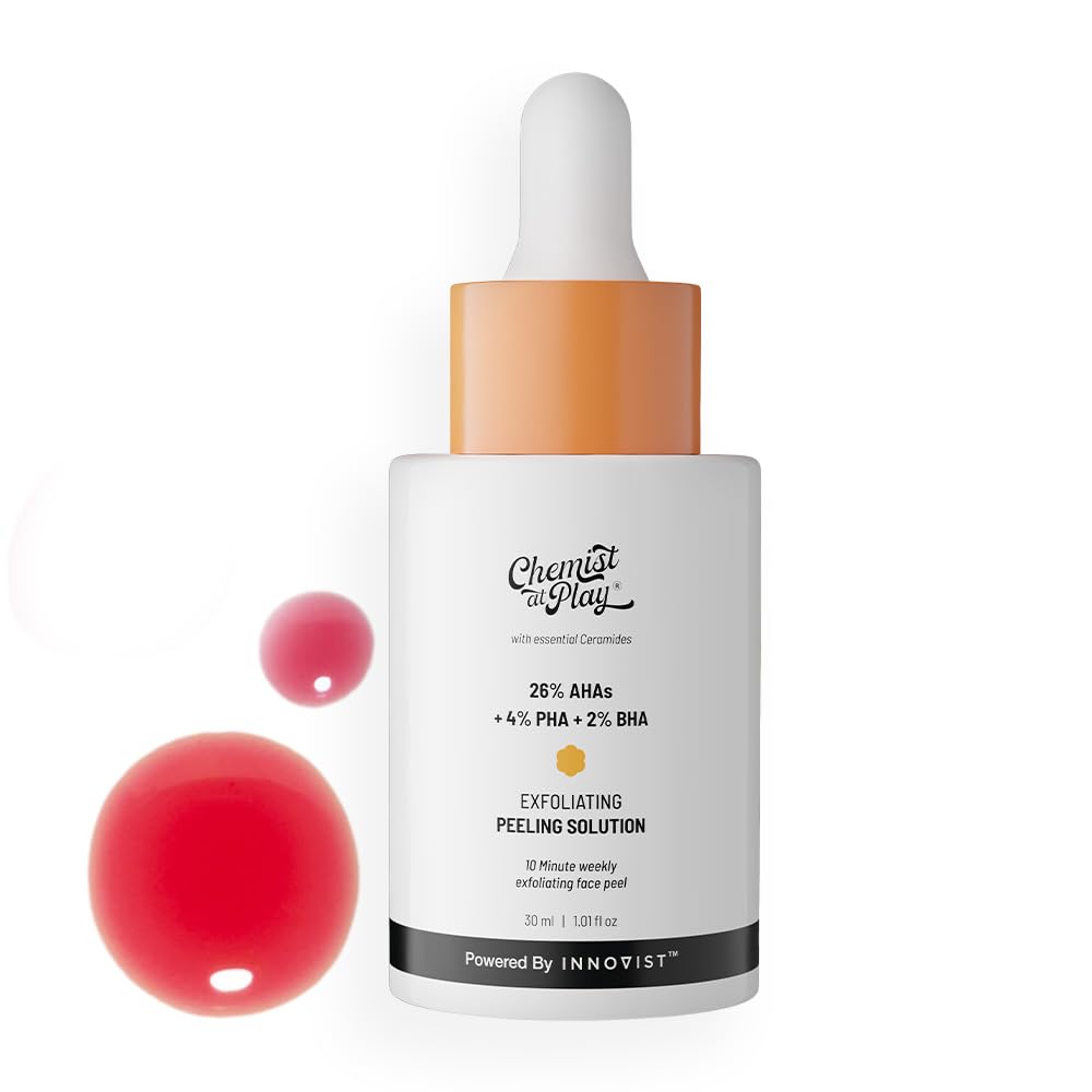 Chemist at Play 26% AHA 2% BHA 4% PHA Peeling Solution | Chemical Exfoliator For Face | Glycolic Acid (AHA), Salicylic Acid (BHA), Lactobinoic Acid (PHA) | Tan Off 10-Minute...