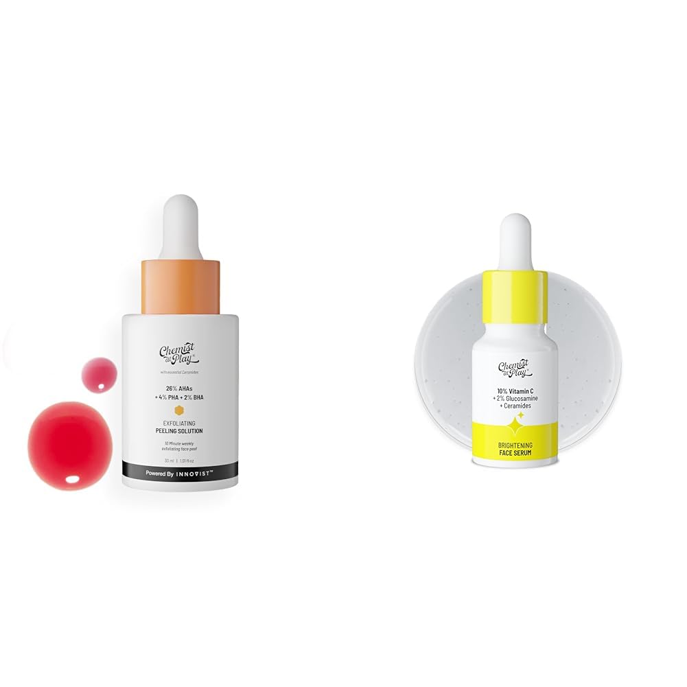 Chemist At Play 26% AHA 2% BHA 4% PHA Peeling Solution Derma Tested | 30ml +Vitamin C serum 10ml