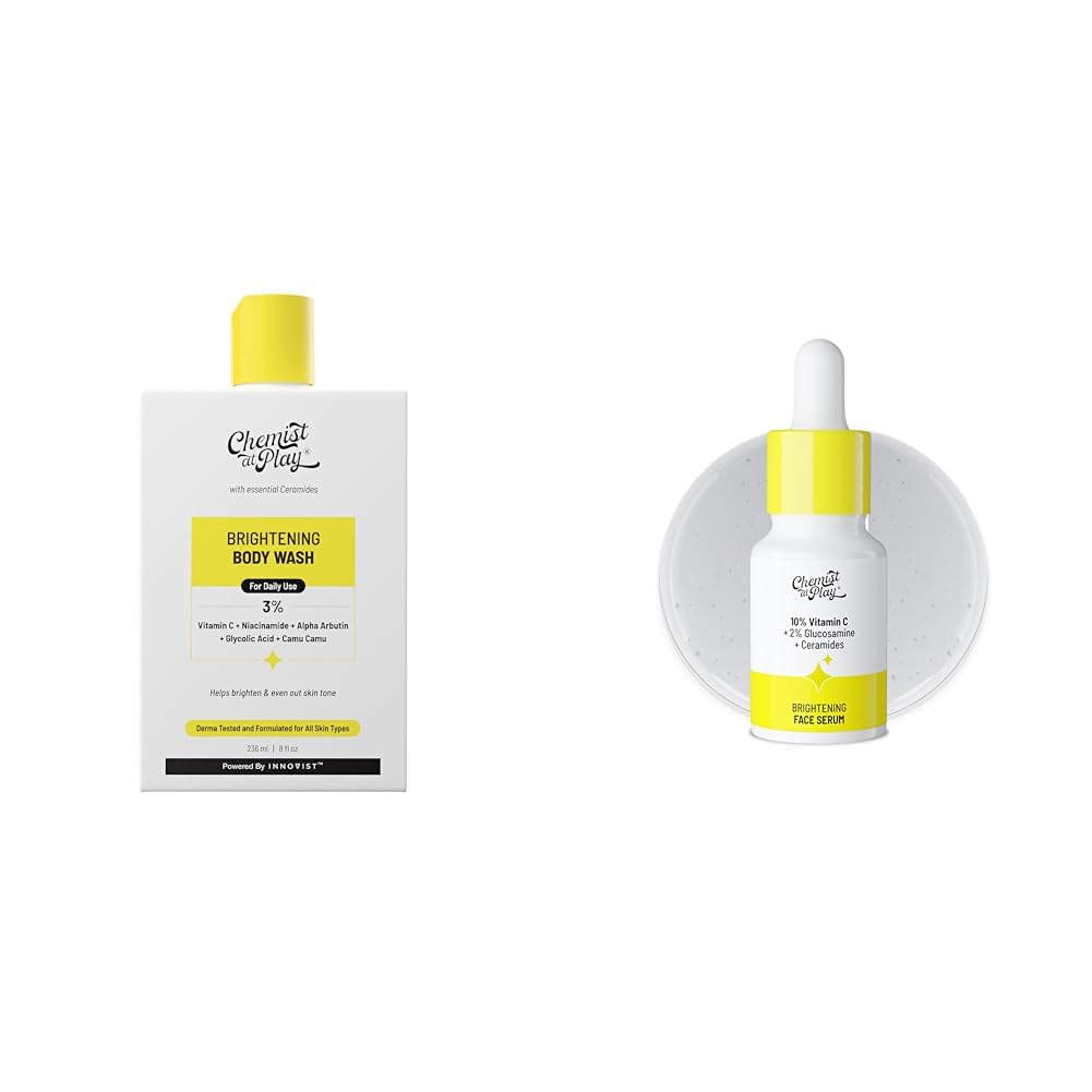Chemist At Play Brightening Body Wash For Women & Men | 236mLVitamin C serum 10ml