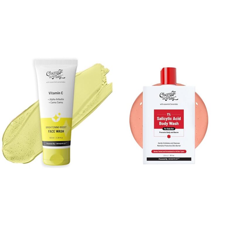 Chemist At Play Brightening Boost Face Wash with 30x Vitamin C For Men & Women | Vegan | SLS & Paraben Free | 100 ml 1% Salicylic Acid Body Wash 236ml Prevents Body Acne,Skin &...