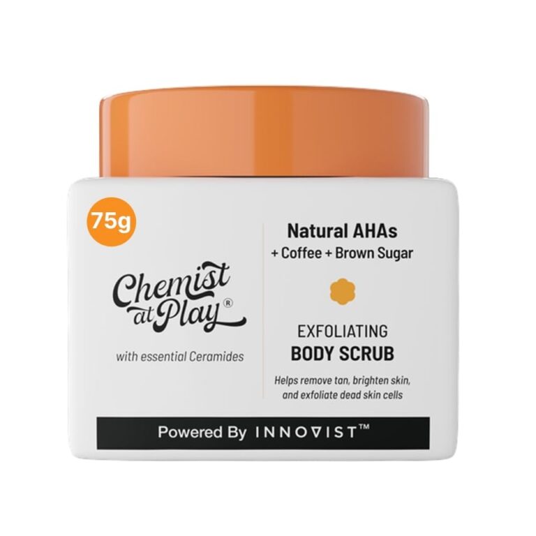 Chemist at Play Exfoliating Body Scrub For Removing Tan & Dead Skin Cells | Rough & Bumpy Skin, Tanned & Pigmented Skin | For Smooth, Soft & Bright Skin | Natural AHAs | Coffee...