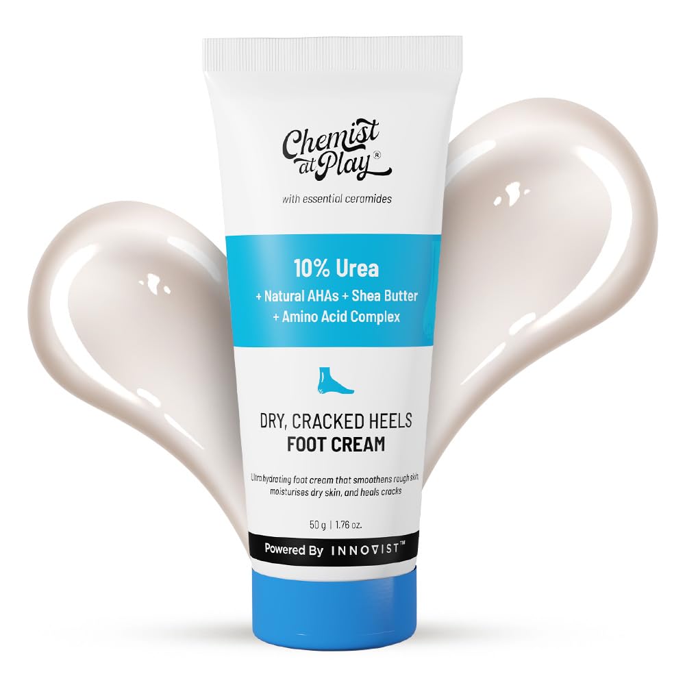 Chemist at Play Foot Cream for Cracked Heels & Diabetic Foot | Up to 24 hours of Moisturization | 10% Urea & Natural AHAs | Nourishment & Hydration | For Dry & Cracked Feet |...