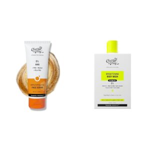 Chemist At Play Gentle Exfoliating Face Scrub with Mandelic Acid & Walnuts for Women & Men | 100ml Brightening Body Wash For Women & Men | 236mL