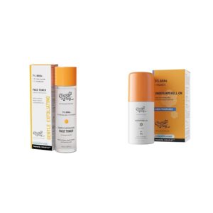 Chemist At Play Glycolic Acid Face Toner for Gentle Exfoliation & Skin Hydration| 150ml + UnderArm Roll-On with 5% AHA, Lactic Acid & 1% Mandelic Acid Vegan | SLS Free | 40ml