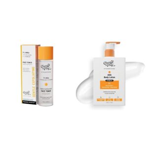 Chemist At Play Glycolic Acid Face Toner for Gentle Exfoliation & Skin Hydration| 150ml + AHA Body Lotion with 5% Natural AHA, 236ml