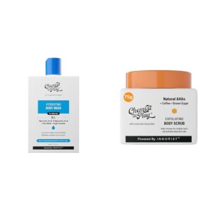 Chemist At Play Hydrating Body Wash For Women & Men | 236ml Exfoliating Body Scrub For Removing Tan & Dead Skin Cells For Men & Women | 75g