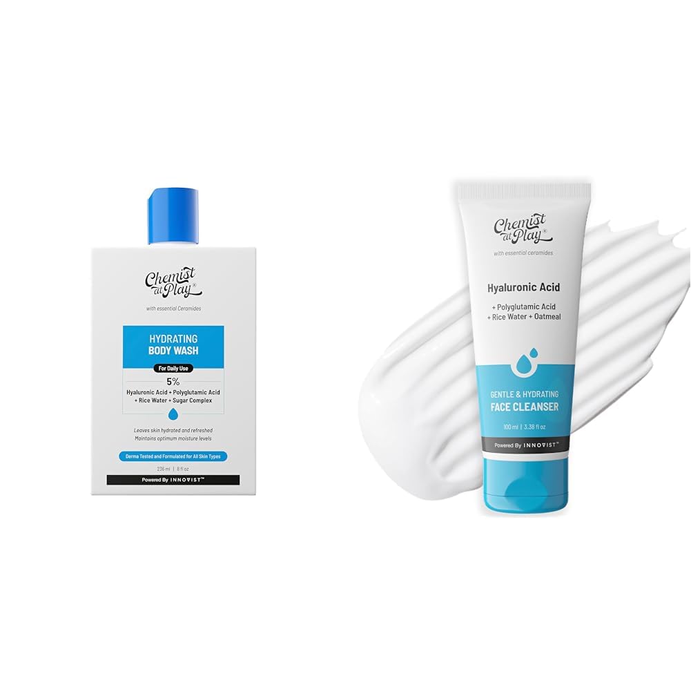 Chemist At Play Hydrating Body Wash For Women & Men | 236ml Gentle & Hydrating Face Cleanser For All Skin Types | For Men & Women | Vegan | 100 ml